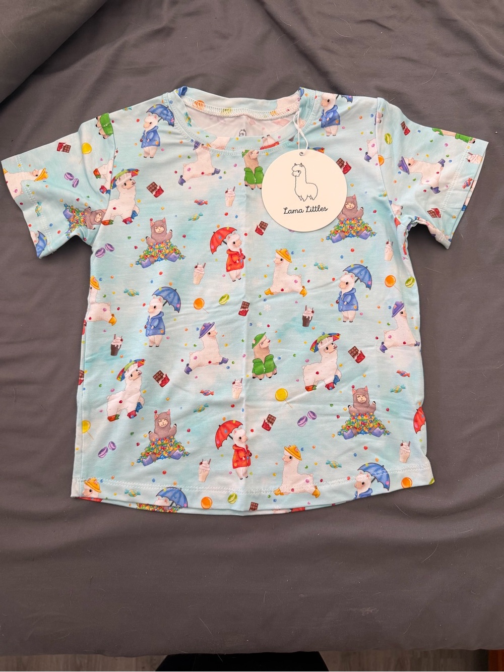 Lama Littles Llamas & Gumdrops Short Sleeve Tee 3T NWT